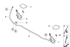 Headlight Washer Nozzle Compatible With BMW X5 E70 Headlight Washer Nozzle Left 61677173851 & Right 61677173852