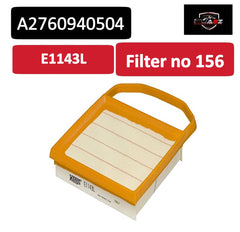 Air Filter A2760940504 2760940504 & E1143L & LX2841 Compatible With MERCEDES-BENZ C-CLASS (W205) & GLC (X253) & GLE (W166) & GLS (X166) & S-CLASS (W222, V222, X222) Tag : 156