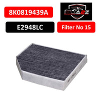 Cabin Air Filter E2948LC & 8K0819439A & LAK386 Compatible With AUDI A4 A5 Q5 & PORSCHE MACAN (95B) Tag No.15