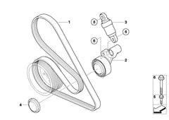 Multi Rib Belt 6PK1460 11287830945 Compatible With BMW 3 Convertible (E93), 3 Coupe (E92) (CONTINENTAL)