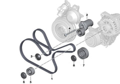 Multi Rib Belt 6DPK1697 11287800341 Compatible With BMW 3 (E90), 3 Convertible (E93) (CONTINENTAL)