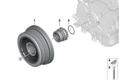 Crankshaft Pulley 11238511371 Compatible With BMW 5 Series (E60) & 7 Series (E65, E66, E67) & X5 (E70) & X6 (E71, E72) Tag-CP-06