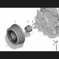 Crankshaft Pulley 11238511371 11237793593 Compatible With BMW 5 Series (E60) & 7 Series (E65, E66, E67) & X5 (E70) & X6 (E71, E72) Tag-CP-06