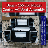 Black Center Ac Vent Assay (Big) 1668300854 Compatible With MERCEDES BENZ GL-CLASS W166 & GLS W166 & ML-CLASS W166