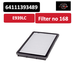 Cabin Air Filter E939LC & E939LI & 64111393489 & Compatible With BMW Tag 168