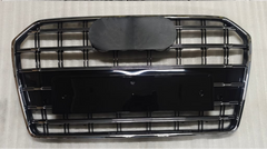 S6 Gloosy Black Upgrade Show Grill Compatible With Audi A6 C7 (2016-18) Shiny Silver Chrome (Small Number Plate) Tag No.62