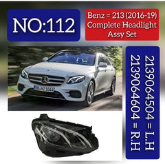 Headlight Headlamp Left A2139064504& Right A2139064604 (Without Blaster) Compatible With MERCEDES-BENZ E-CLASS (W213) (2016-2019)