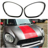 Headlight Chrome Bezel Ring Trim Left 51132254023 & Right 51132254024 Compatible With MINI R60 (Glossy Black 2010-2016)