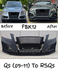 Front Bumper Bumper Kit Compatible With Audi Q5 (2009-11) Upgrade Into RSQ5 (Tag no.FBK12) (Shipping Cost Not Included In Price)