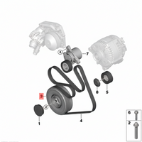Belt Pulley VD1202 Compatible With BMW 1 (F21), 3 (F30, F80), 3 Gran Turismo (F34), 5 (F10), 5 (G30, F90), X3 (F25), X3 (G01, F97, G08), X4 (G02, F98) (CONTINENTAL)
