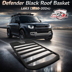 Black Roof Basket Compatible With Land Rover Defender L633 (2020-2024)