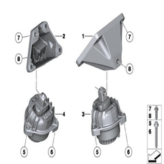 Engine Motor Mount Left 22116785601 & Right 22116785602 22117935149 22116860009 Compatible With BMW 5 Series F10/520D & 6 Coupe F13 6 Gran Coupe F06