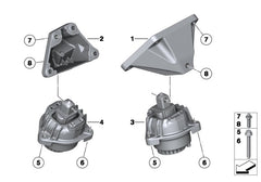 Engine Mounting Left 22116775905 Right 22116775906 Compatible With BMW 5-Series F07 F10 & F11