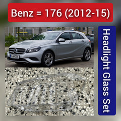 Front Headlight Glass Compatible with MERCEDES BENZ A-CLASS W176 2012-2015
