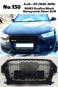 RSQ3 Quattro Black Honeycomb Show Grill Compatible With Audi = Q3 (2012-15) Tag No.130