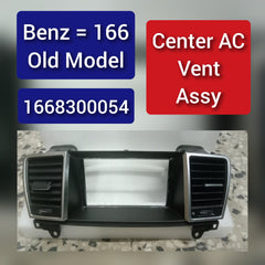 Black Center AC Vent Assay Small 1668300054 Compatible With Mercedes Benz GL-Class W166, GLS W166 & ML-Class W166