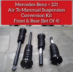 Air To Manual Suspension Conversion Kit Front & Rear (Set Of 4) Compatible With MERCEDES BENZ S-CLASS W221