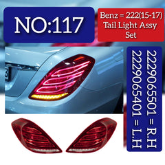 Tail Light Rear Lamp Compatible With MERCEDES-BENZ S-CLASS (W222, V222, X222) 2015-2017 Tail Light Rear Lamp Left A2229065401 & Right A2229065501