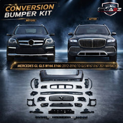 A To Z Compatible With Mercedes Gl Gls W166 X166 (2012-2016) Upgrade Facelift Convert To Gls W167 X167 2021 Maybach Kit Bumper Grill Headlight Taillight Trunnk Fender Body Kit CC-6277 (Shipping Cost Not Included In Price)