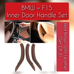 BMW X5 F15 leather inner door handle set – 3-piece handle upgrade for 2013–2018 models with OEM fit and luxury finish