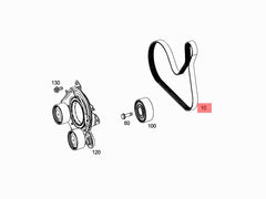 Multi Rib Belt 6PK1110 A0009931700 Compatible With MERCEDES-BENZ C-CLASS (W205) C-CLASS Convertible (A205) E-CLASS (W213) GLC (X253) (CONTINENTAL)