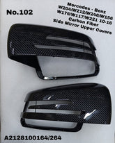 Side Mirror upper cover (Side Mirror cover) Carbon Fiber Left A2128100164 & Right A2128100264 Compatible With Mercedes Benz C-CLASS W204 & E-CLASS W212 & W221 W117 W176 W246 W156 (2010-2016) TAG-SMC-102