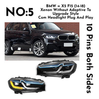 Complete Headlight Assy Set (Upgrade To Xenon) Plug And Play No Need To Change Bumper Compatible With BMW F15 (2014-18) Tag No.5