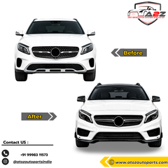 Front Bumper Kit Compatible With Mercedes Benz GLA W156 X156 (2014-2019) Upgrade To Mercedes Benz AMG GLA45 (Shipping Cost Not Included In Price)