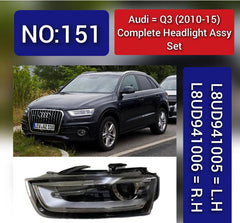 Headlight Headlamp Left 8UD941005 & Right 8UD941006 (With Blaster) Compatible With AUDI Q3 2010-2015