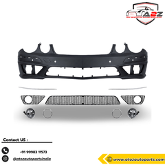 Front Bumper Kit Compatible With Mercedes Benz E Class W211 (2007-2009) Upgrade To Mercedes Benz AMG C63 (Shipping Cost Not Included In Price)