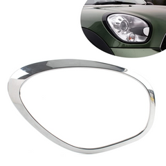 Headlight Chrome Bezel Ring Trim Left 51139801573 & Right 51139801574 Compatible With MINI MINI COUNTRYMAN (R60) (Glossy Silver 2011-2016) Tag No.1