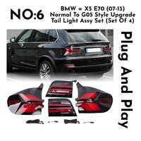 Upgrade Complete Tail Light Assy Set (Upgrade Normal To G30 Latest Style) Plug And Play No Need To Change Bumper Compatible With BMW E70 (2007-13) Tag No.6