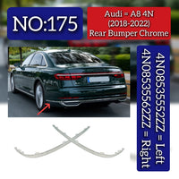 Rear Bumper Chrome Left 4N08535552ZZ & Right 4N08535562ZZ Compatible With Audi A8 (4N) (2018-2022) Tag No.175