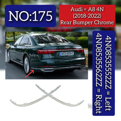 Rear Bumper Chrome Left 4N08535552ZZ & Right 4N08535562ZZ Compatible With Audi A8 (4N) (2018-2022) Tag No.175
