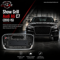 Show Grill Compatible With Audi A6 C7(2012-15) RS6 Quattro Silver Chrome Tag 55