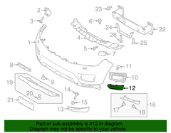 Black Fog Lamp Chrome Right LR045224 & Left LR045225 Compatible With Land Rover Range Rover Sport - L494 (2014-2017) Tag No.614
