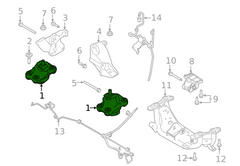 Engine Mounting Set Left LR010745 Right LR010746 Compatible With RANGE ROVER III (L322)