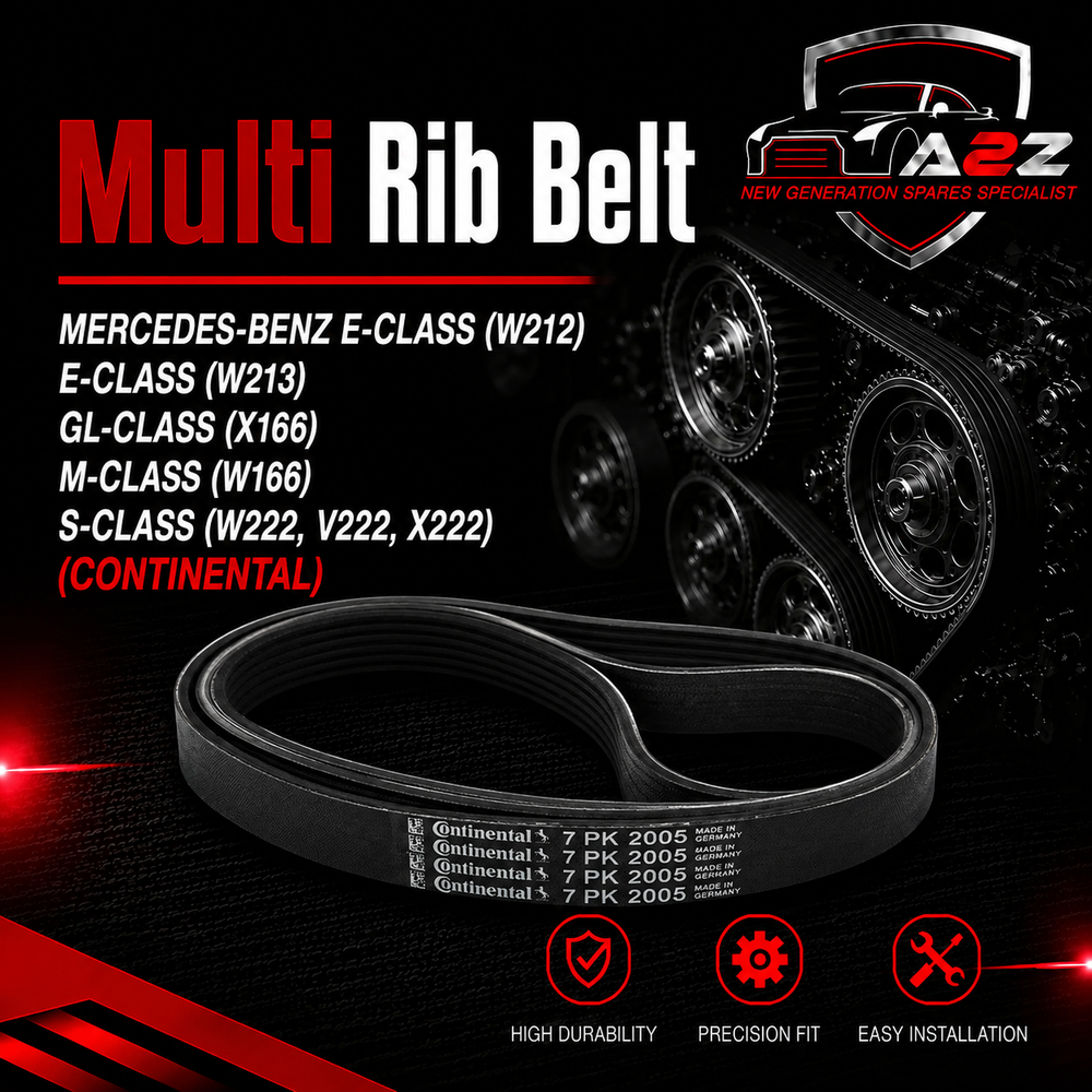 Multi Rib Belt 7PK2005 A0029935096 Compatible With MERCEDES-BENZ E-CLASS (W212) E-CLASS (W213) GL-CLASS (X166) M-CLASS (W166) S-CLASS (W222, V222, X222) (CONTINENTAL)