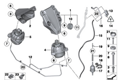 Front Engine Mount 22116777371 Compatible With BMW 5 Series F10 & 5 Gran Turismo F07 & 6 Coupe F13 & 6 Gran Coupe F06 & 7 Series F01, F02, F03, F04 530D / 730D