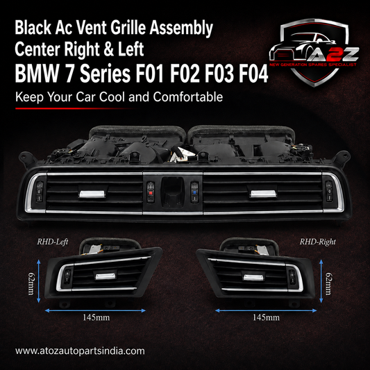 Black Ac Vent Grille Assembly Center 64229115860 & Right 64229115862 & Left 64229115861 Compatible With BMW 7 Series F01 F02 F03 F04