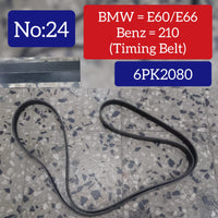 Timing Belt 6PK2080 Compatible With BMW 5 Series (E60) & 7 Series (E65, E66, E67) & MERCEDES BENZ E-CLASS (W210) Tag-BEL-24