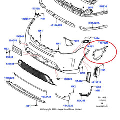 Front Bumper Lower Grill Right LR127538 & Left LR127539 Compatible With Land Rover Discovery Sport - L550 (2020-2024) Tag No.4