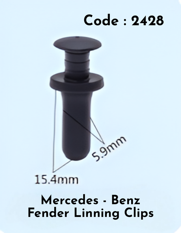 Fender Linning Clips (Set Of 10) Code:2428 Compatible With Mercedes Benz