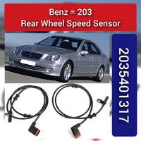 Rear Left ABS Wheel Speed Sensor 2035401317 A2035401317 Compatible With MERCEDES-BENZ C-CLASS W203