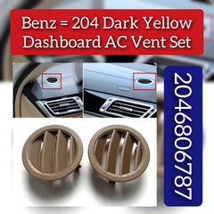 Console Small Ac Vent Grille Cover Dark Yellow 20468067878K20 20468068878K20 Compatible With Mercedes Benz C Class 2007-2011 W204