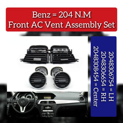 Ac Vent Grille Assembly Center 2048308454 & Right 2048306654 & Left 2048306754 Compatible With MERCEDES BENZ C-CLASS W204 2011-2014