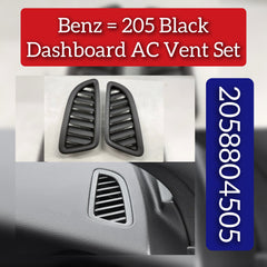 Front Ac Vent Dashboard  Left & Right (Set) 2058804505 Compatible With BENZ=205 Black