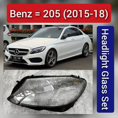 Front Headlight Glass Compatible with Mercedes-Benz C-CLASS W205 (2015 - 2018).