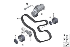 Belt Idler Pulley 11288604267 Compatible with BMW 3 Series (F30, F80) & 5 Series (F10) & 7 Series (F01, F02, F03, F04) & X5 (E70)