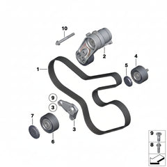 Belt Idler Pulley 11287615130 7615130 11287589365 Compatible with BMW 5 Series (F10) & 7 Series (F01, F02, F03, F04) & X5 (E70) Tag no : 3
